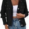 Sweaters | Verdusa Verdusa Women'S Button Front Long Sleeve Sweater Top Pearl Beaded Knit Cardigan