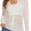 Sweaters | Spicy Sandia Spicy Sandia Women'S Lightweight Summer Cardigans Crochet Button Down Cardigan Sweaters Long Sleeve V Neck