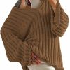 Sweaters | MISSACTIVER Missactiver Women'S Oversized Long Sleeve Sweater Sexy V Neck Off Shoulder Knit Solid Drop Shoulder Shirt Pullover Sweaters