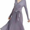 Sweaters | RanRui Ranrui Womens Winter Fall Pleated Knitted Fit And Flare Long Sleeve Sweater Dress