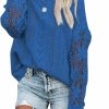 Sweaters | Dokotoo Dokotoo Womens Crewneck Crochet Lace Long Sleeve Hollow Out Cable Knit Pullover Sweaters Tops