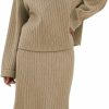 Sweaters | CHYRII Chyrii Womens Fashion Two Piece Outfits Mock Neck Oversized Sweater Tops Skirt Sets Sweater Dress Lounge Set