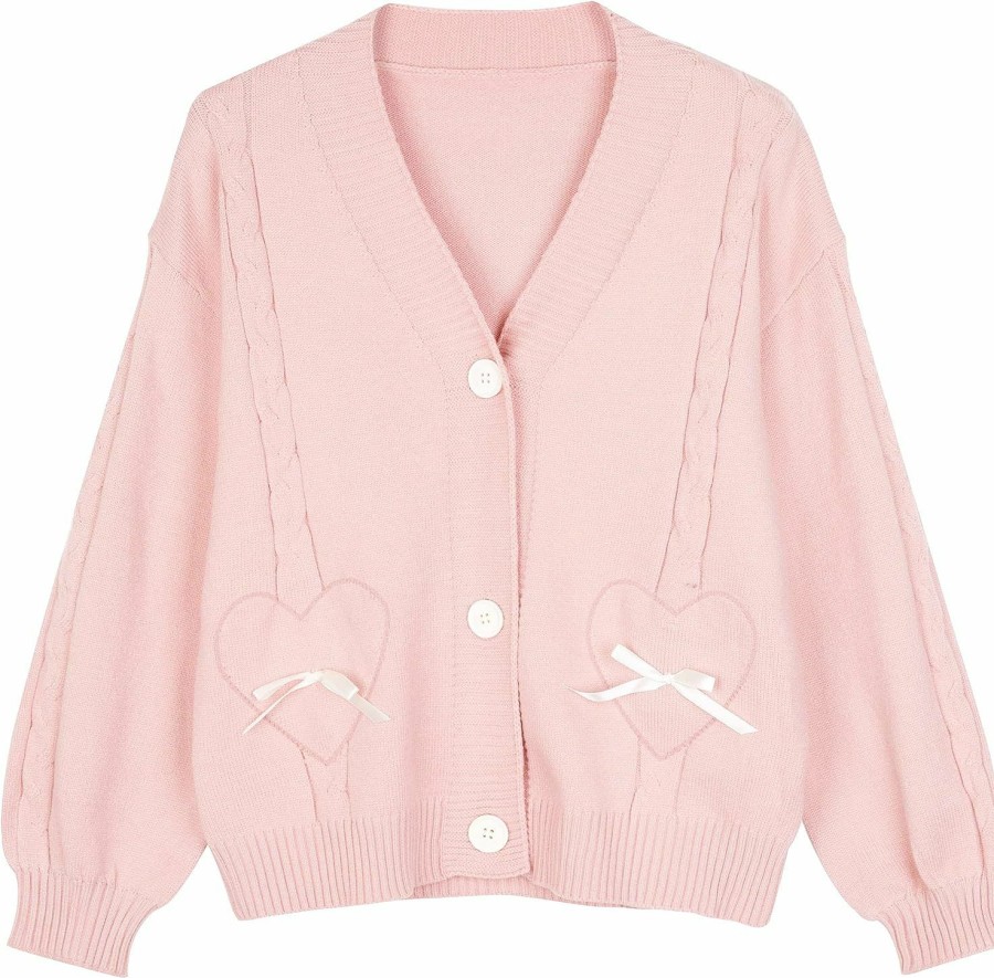 Sweaters | Tremour Women Kawaii Sweater Cardigan With Cute Bowknot And Heart S-2Xl