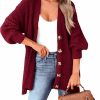 Sweaters | MASCOMODA Mascomoda Women'S Long Sleeve Oversized Cable Knit Sweater Cardigan 2023 Fall Open Front Button Down Chunky Knit Outwear Coat