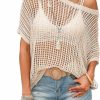 Sweaters | Verdusa Verdusa Women'S Half Dolman Sleeve Crochet Sweater Casual Loose Summer Hollow Out Knit Tops Cover Up