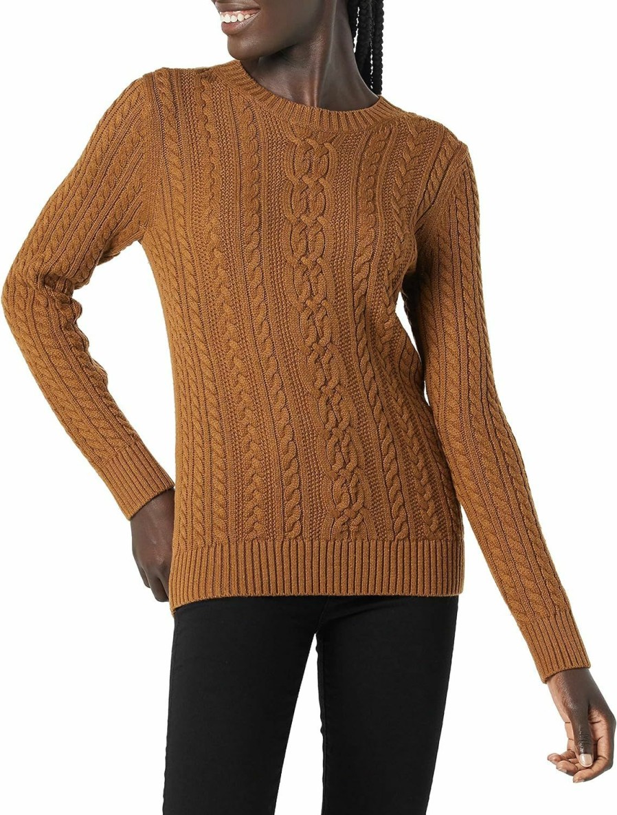 Sweaters | Amazon Essentials Amazon Essentials Women'S Fisherman Cable Long-Sleeve Crewneck Sweater (Available In Plus Size)