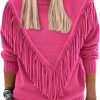 Sweaters | PRETTYGARDEN Prettygarden Women'S 2024 Fall Knit Pullover Sweaters Long Sleeve Turtleneck Fringe Jumper Tops Blouse