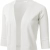 Sweaters | FLORIA Women'S Classic 3/4 Sleeve Open Front Cropped Cardigan (S-3Xl)