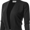 Sweaters | MAYSIX APPAREL 3/4 Sleeve Solid Open Bolero Cropped Cardigan For Women (S-3Xl)