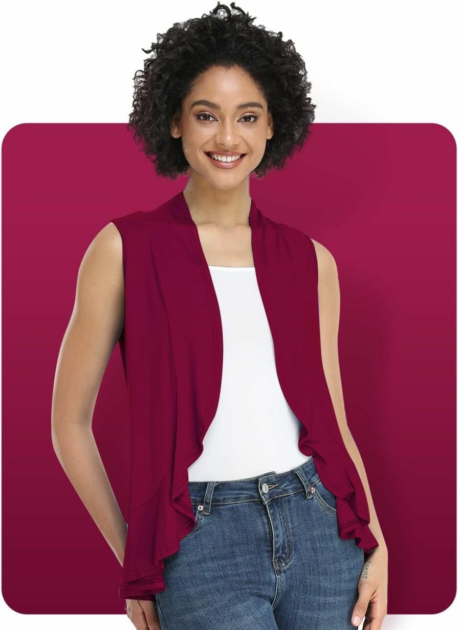 Sweaters | Xeoxarel Xeoxarel Women'S Sleeveless Cardigan Open Front Vest (S-3Xl)