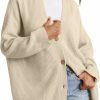 Sweaters | Caracilia Caracilia Women'S Cardigan 2023 Open Front Oversized Button Cashmere Lightweight Sweaters V Neck Loose Cardigans Knit Outwear