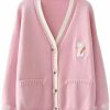 Sweaters | FindThy Findthy Women'S Cute Rabbit Embroidered Cardigan Long Sleeve Pocketed Kawaii Cardigans Sweater