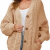 Sweaters | YKR Cardigan Sweaters For Women Oversized Chunky Open Front Lantern Sleeve Knit Button Down Sweaters Fall Winter 2023