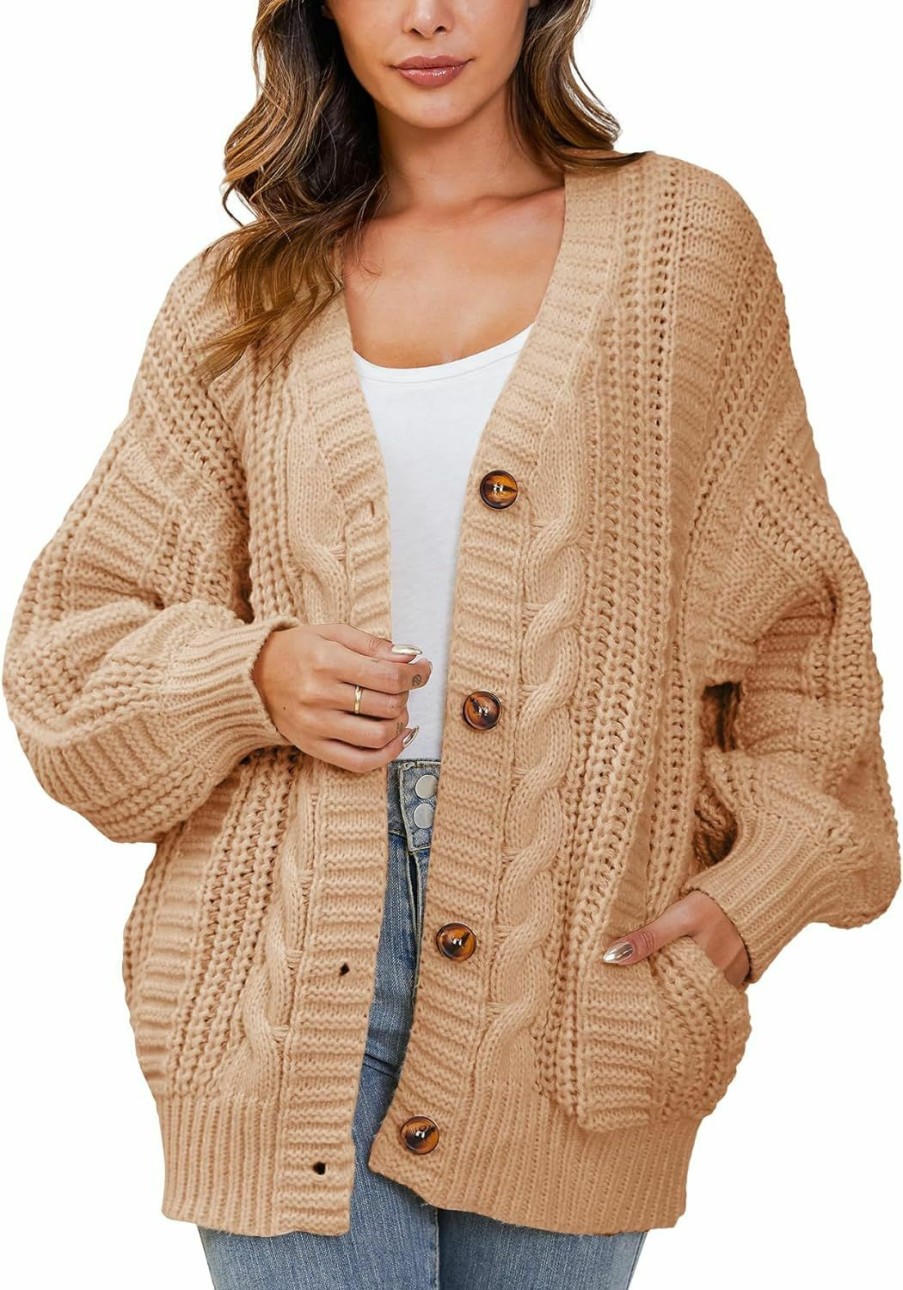 Sweaters | YKR Cardigan Sweaters For Women Oversized Chunky Open Front Lantern Sleeve Knit Button Down Sweaters Fall Winter 2023