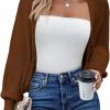 Sweaters | HOTOUCH Hotouch Women'S Cardigan Shrugs Long Batwing Sleeve Knitted Cropped Bolero Open Front Casual Elegant Cardigans For Dresses