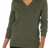 Sweaters | Amazon Essentials Amazon Essentials Women'S 100% Cotton Long-Sleeve V-Neck Sweater