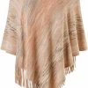 Sweaters | Ferand Ferand Women'S Multicolor Poncho Sweater Versatile Wrap Shawl With Fringes