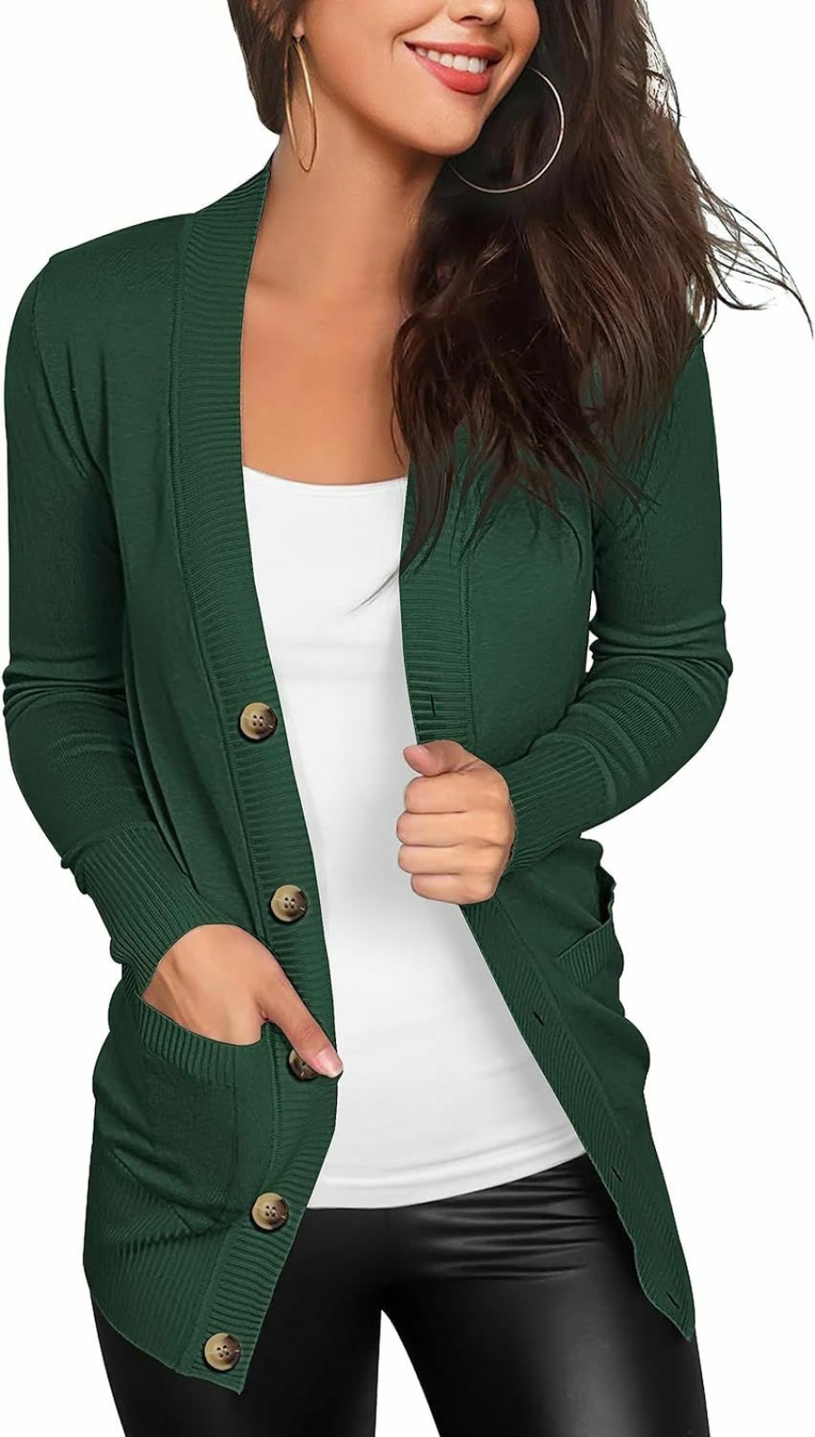 Sweaters | VERABENDI Women Long Sleeve Snaps Button Down V Neck Cute Knit Sweater Cardigan