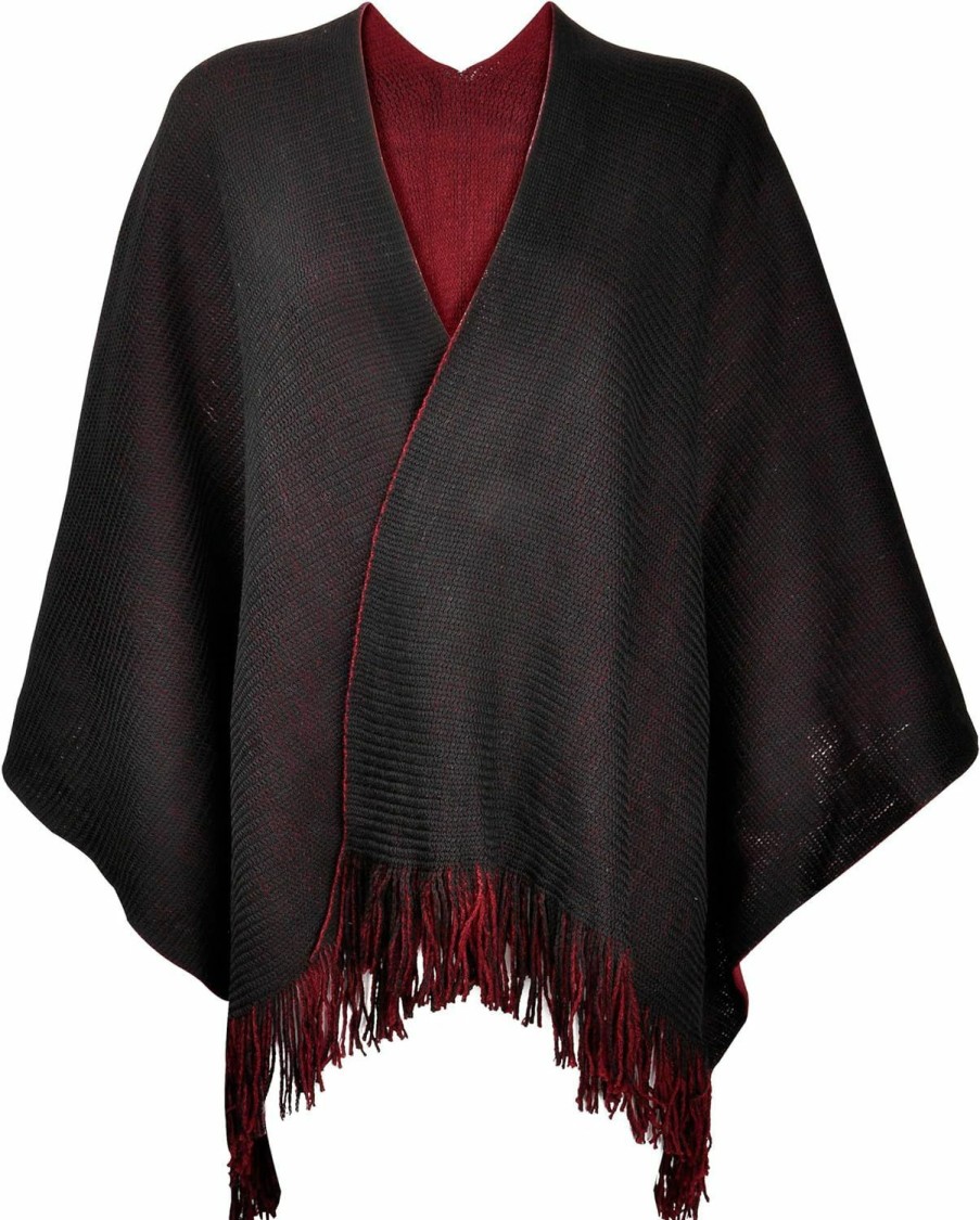 Sweaters | ZLYC Zlyc Women'S Reversible Winter Knitted Cardigan Faux Cashmere Fringe Capes Shawl Blanket Wrap Sweater