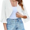 Sweaters | LOMON Lomon 3/4 Sleeve Cropped Cardigan For Women Lightweight Open Front Bolero Shrug For Dresses