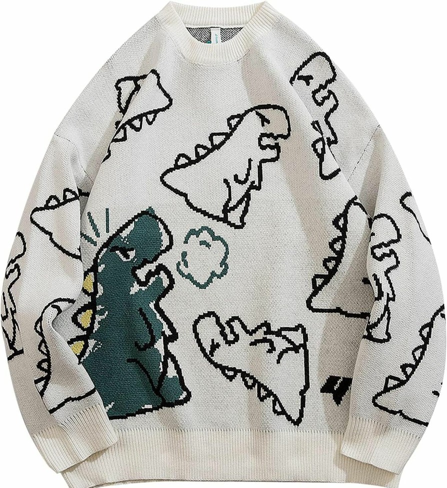 Sweaters | Arssm Arssm Dinosaur Sweater Women Y2K Vintage Oversized Graphic Streetwear Knit Sweater Casual Cute Kawaii Tops