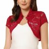 Sweaters | Allegra K Allegra K Women'S Lace Cardigan Stand Collar Short Elegant Shrug