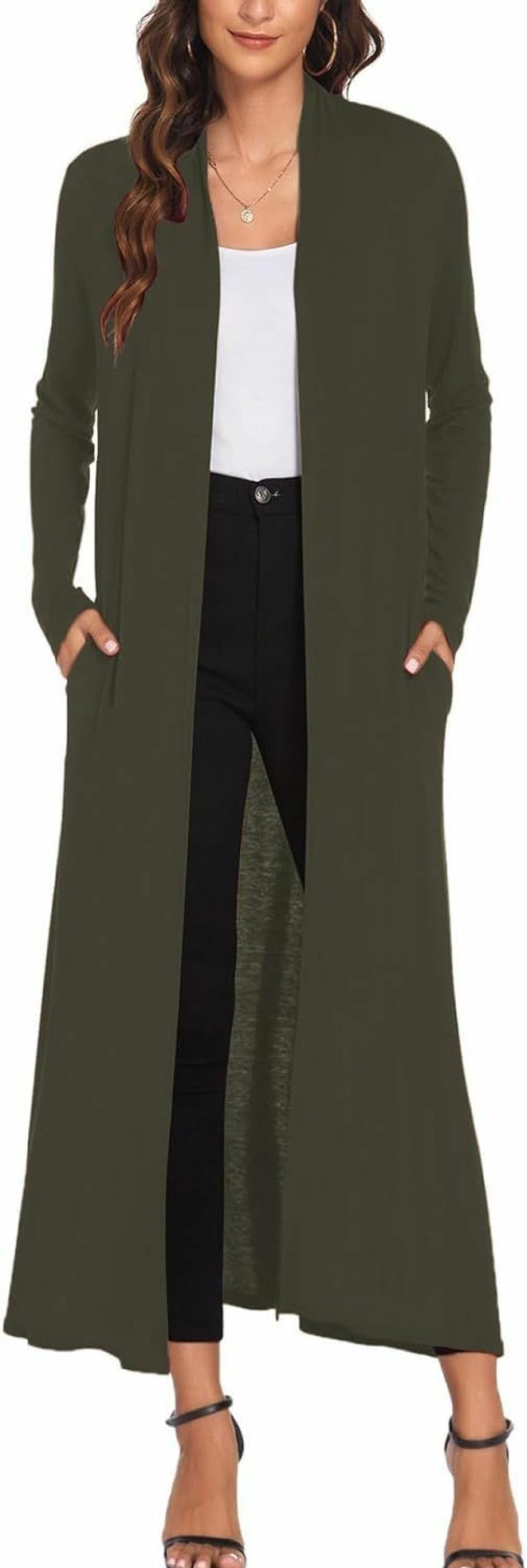 Sweaters | Bluetime Bluetime Women Floor Length Open Front Drape Cardigan Lightweight Long Sleeve Maxi Duster With Pockets (S-3Xl)