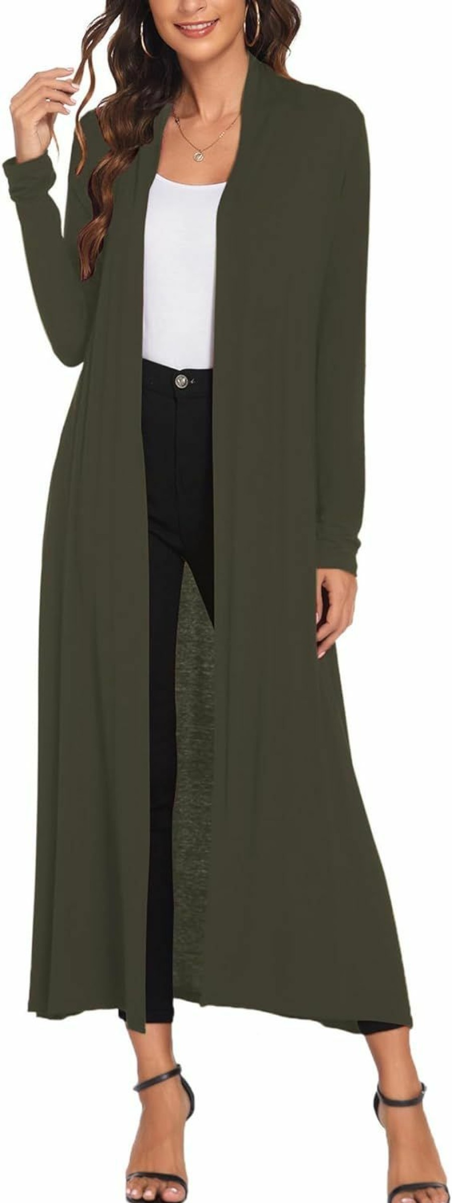 Sweaters | Bluetime Bluetime Women Floor Length Open Front Drape Cardigan Lightweight Long Sleeve Maxi Duster With Pockets (S-3Xl)