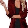 Sweaters | NSHYPOI Women'S Shiny Sequin Open Front Blazer Coat Lapel Long Sleeve Cardigan Jacket