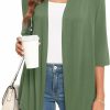 Sweaters | Veryoung Lightweight Summer 3/4 Sleeve Cardigan For Women Trendy Casual Draped Tie Front Cardigans Fall Shrugs High Low Hem