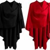 Sweaters | Liitrsh Liitrsh Womens Large Cross Front Ponchos Knitted Sweater Wrap Topper Fall Winter Elegant Shawls Cape Concert Dress