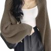 Sweaters | COZYEASE Cozyease Women'S Cropped Cardigan Sweaters Y2K Sweater Long Sleeve Open Front Knit Bolero Shrug Sweater Streetwear Trendy