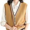 Sweaters | Gihuo Gihuo Sweater Vest Women Casual V Neck Button Down Sleeveless Knit Cardigan Vest Fashion Sweater Tank Tops