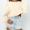 Sweaters | Imily Bela Imily Bela Cropped Sweaters For Women Lantern Long Sleeve Crop Top Slouchy Trendy Loose Crewneck Pullover Sweater