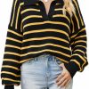 Sweaters | CHYRII Chyrii Women Overized Puff Long Sleeve V Neck Knitted Polo Pullover Sweater Jumper Tops