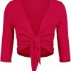 Sweaters | Concep Hotloox Women'S Cardigans Tie Open Front Shrug 3/4 Sleeve Plus Size Cropped Bolero Jacket Xs-3Xl