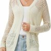 Sweaters | QIANSIQIANBO Womens Crochet Cardigan Cover Up Lightweight Cardigan Sweater Open Front Long Sleeve Summer Beach Coverups