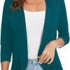 Sweaters | Urban CoCo Urban Coco Women'S Casual Lightweight Open Front Cardigan Soft Draped Ruffles 3/4 Sleeve