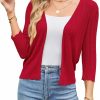 Sweaters | Arach&Cloz Arach&Cloz Womens Cardigan Sweaters 2024 Spring Summer 3/4 Sleeve Cropped Lightweight Knit Shrugs Cozy Clouds