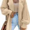 Sweaters | DEEP SELF Deep Self Women Casual Long Sleeve Collared Open Front Knit Cardigan Button Down Ribbed Sweater Cardigan With Pockets