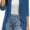 Sweaters | HOCOSIT Hocosit Womens Casual Open Front Cardigans Lightweight Drape Ruffles 3/4 Sleeve Cardigan S-Xxl