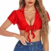 Sweaters | Avidlove Avidlove Lingerie For Women Crop Top Tie Up Shrug Cosplay Shirt Short Sleeve Bolero Cardigan