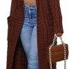 Sweaters | cu4eve Long Sweaters For Women Cardigan Open Front Long Sleeve Plus Size Chunky Cable Knit Duster Cardigans With Pockets Winter Coat