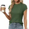 Sweaters | LOMON Lomon Women'S Summer Cap Sleeve Knit Tops Mock Neck Business Casual Sweaters Lightweight Pullover Blouses