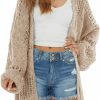 Sweaters | Newffr Newffr Womens Lightweight Crochet Oversized Cardigan Sweaters Kimono Boho Long Sleeve Open Front Knitted Cover Ups