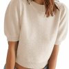 Sweaters | Chang Yun Chang Yun Women'S Puff Short Sleeve Cropped Sweaters Summer Trendy Knit Crop Tops Crewneck Casual Pullovers