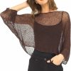 Sweaters | SHU-SHI Shu-Shi Womens Sheer Blouse Top Knit Lightweight Shrug Sweater Poncho