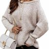 Sweaters | BTFBM Btfbm Women Casual Long Sleeve Fall Sweaters Crew Neck Solid Color Soft Ribbed Knitted Oversized Pullover Loose Fit Jumper