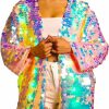 Sweaters | SBOCCIANO Led Sequin Cardigan For Women - Light Up Jacket Glowing Kimono Duster Men Rave Festival Outfit