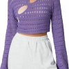 Sweaters | Wrrkayly Women Hollow Out Square Neck Crochet Knit Sweater Pullover Y2K Crop Tops Long Sleeve Crochet Blouse Y2K Streetwear